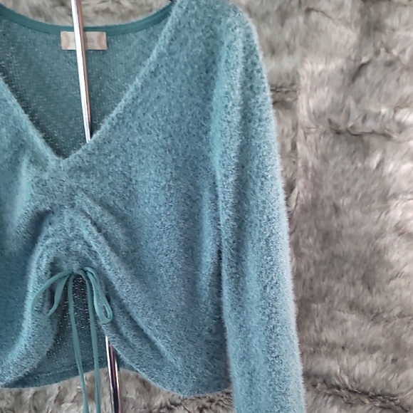 Altar'd State Teal Textured Sweater - Picture 4 of 10